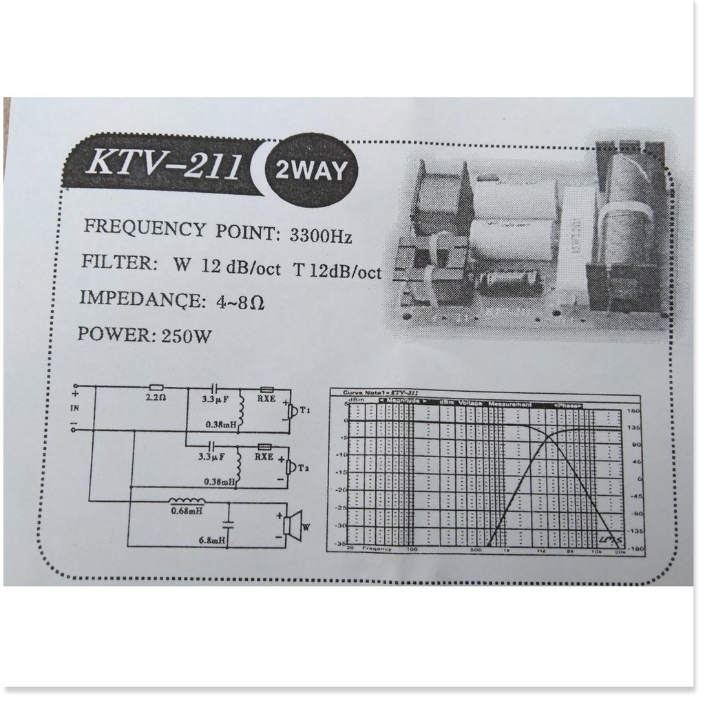 MẠCH PHÂN TẦN 3 LOA KTV211 - 1 BASS 2 TREBLE - GIÁ HAI MẠCH KTV211