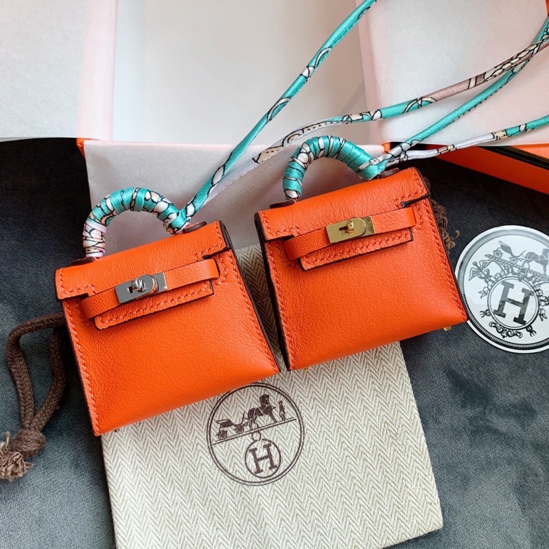 Phụ kiện túi ví / túi xách mini Hermes HM Kelly twilly da thật cao cấp hàng vip 1-1