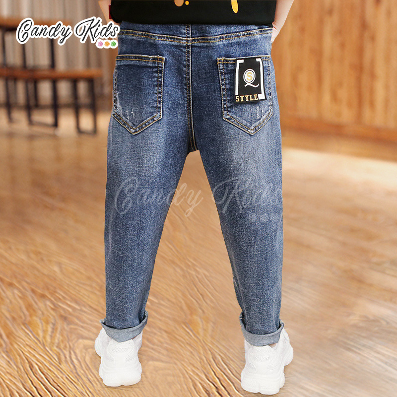 Quần Jeans Dài Thời Trang Dành Cho Bé Trai 4-14 Tuổi