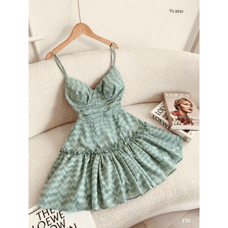 (Free Ship) ĐẦM XỐP REN TƠ HAI DÂY DÁNG XÒE MẪU Y HÌNH MẶC LÀ XINH UP Shop VLTN