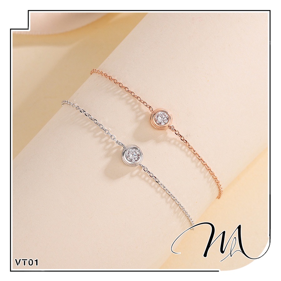 Lắc tay nữ Titan đơn giản 1 hạt đá dễ thương - Măng’s House VT01