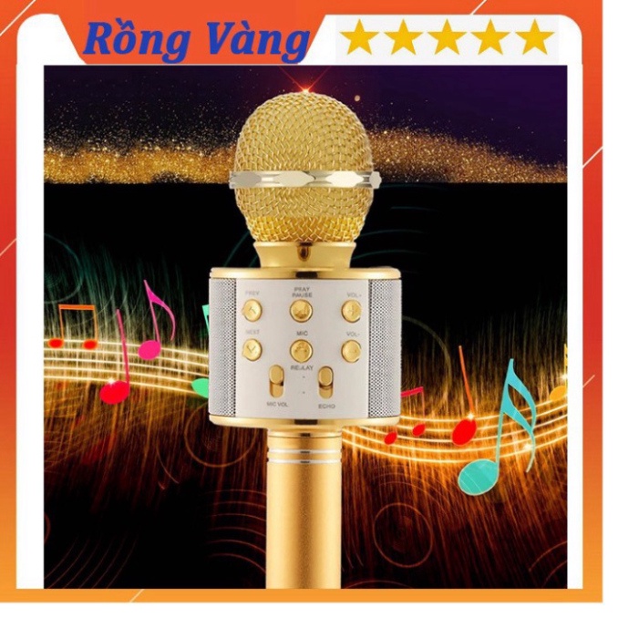 Micro Không Dây BLUETOOTH Tiện Dụng Chất Lượng Cao WS-858 ĐA NĂNG 6 TRONG 1 HÁT KARAOKE,