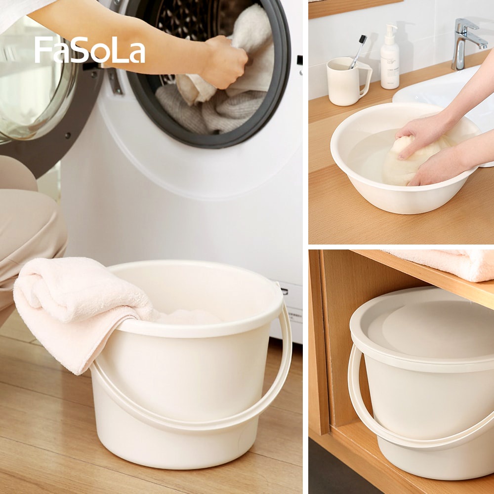 Xô nhựa gia dụng có nắp, chậu FASOLA FSLYF-074