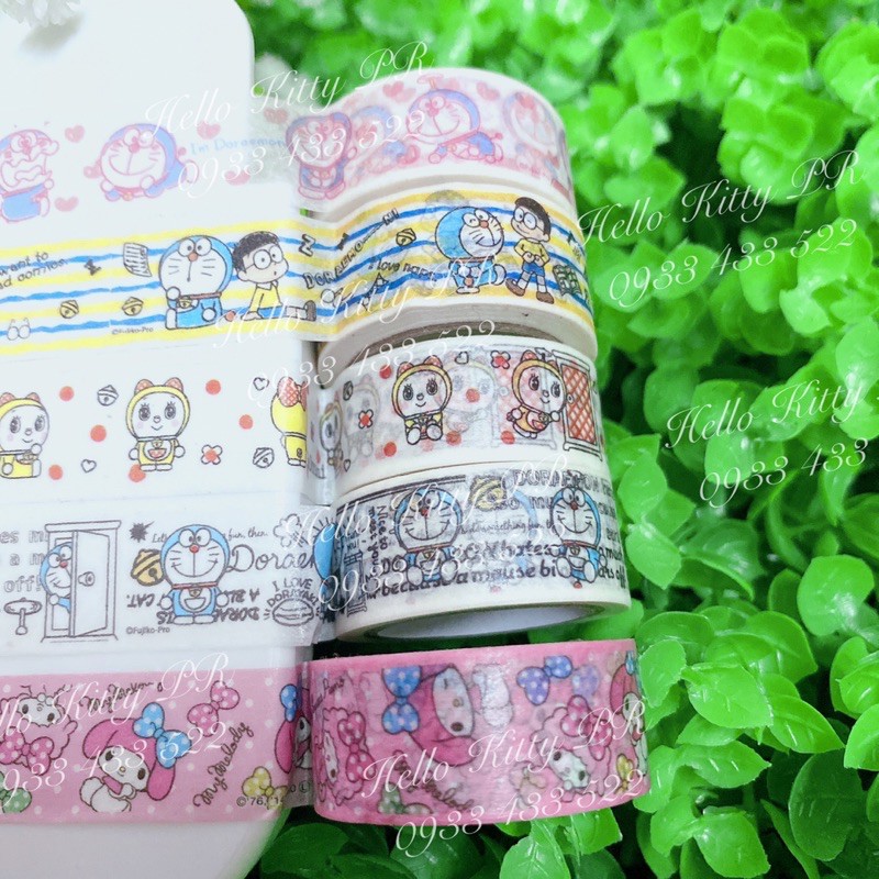 Cuộn băng keo  - băng dính dán trang trí Hello Kitty Doremon Doraemonn