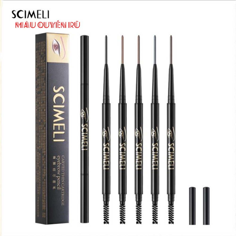 Chì Kẻ Chân Mày Scimeli Màu Sắc Quyến Rũ Siêu Mịn Không Thấm Nước Và Mồ Hôi Hai Đầu Làm Đẹp
