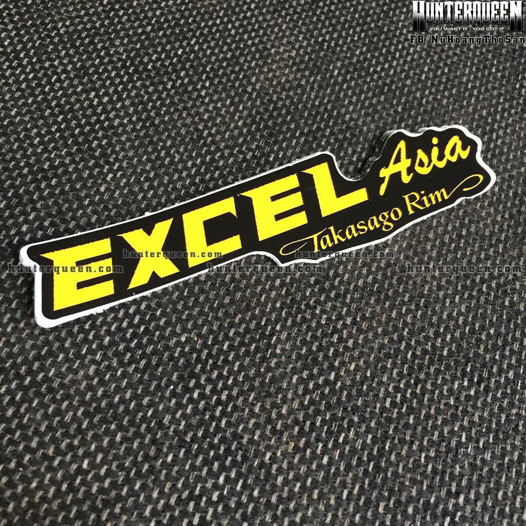 EXCEL[11.6x3cm] decal cao cấp chống nước, sắc nét, bền màu, dính chặt. Hình dán logo trang trí mọi nơi, in theo yêu cầu