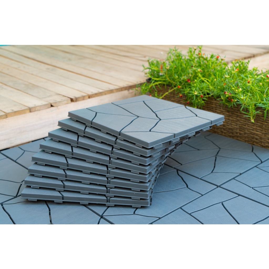 Vỉ Nhựa Lót Sàn Home Max Kiểu Viên Đá. Lót Sàn Nhà/Ban Công/Hồ Bơi/Nhà Tắm Sân Thượng, . Hàng VNXK