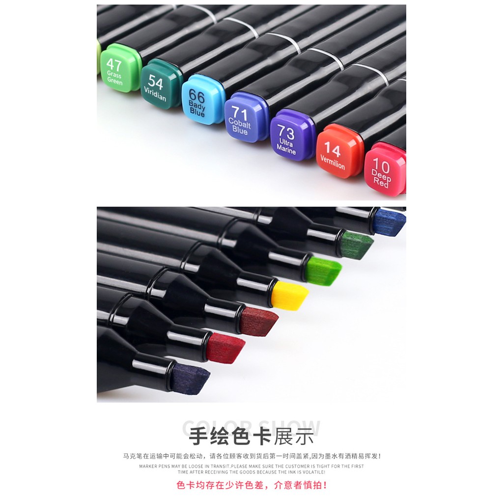 Bộ 48 Bút vẽ, bút màu Marker TouchCool Túi Vải , vẽ anime,chân dung,phong cảnh