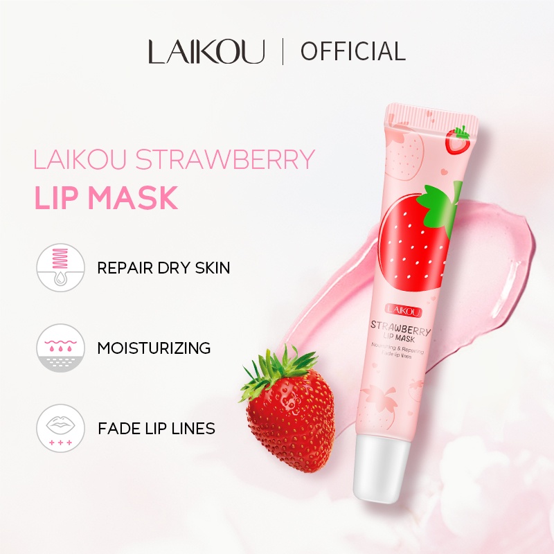 Tuýp Mặt Mạ Môi Laikou Dâu Tây Dưỡng Phục Hồi Chăm Sóc Môi 18g