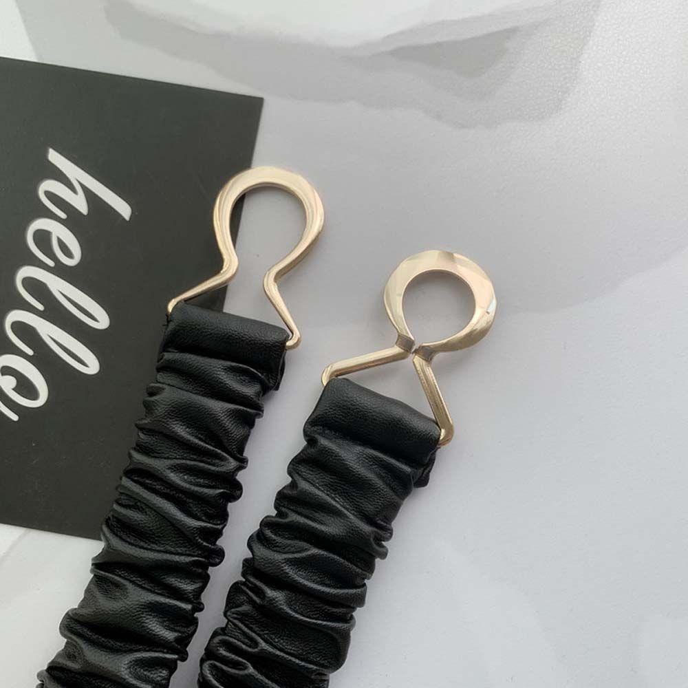 Thắt Lưng Da Pu Khóa Kim Loại Tròn Màu Trơn Phong Cách Vintage
