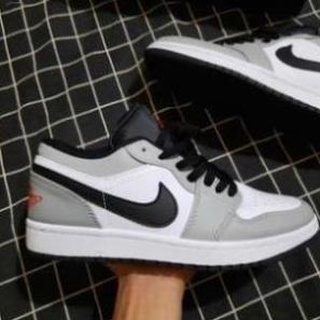 Giầy jodan xám vạch đen thấp, JD1 xám chỉ đỏ đủ size nam nữ