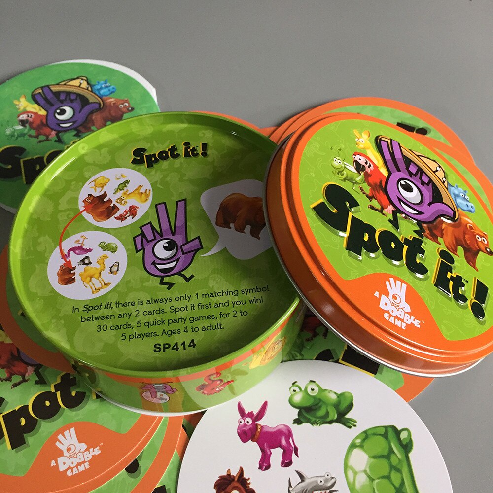 [Available In Stock] Spot It 22Styles 31/55pcs Dobble Card Game Kid Basic English Alphabet Jr Hip Kids Board Game Gift Camping Party