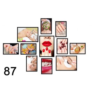 Bộ tranh 11 tấm spa, phun xăm, nail, mi, tóc tặng kèm băng dính