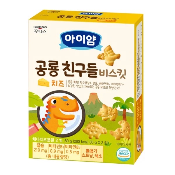 Bánh quy ildong hình cá, khủng long 60g - Hàn Quốc [dateT9/2023]