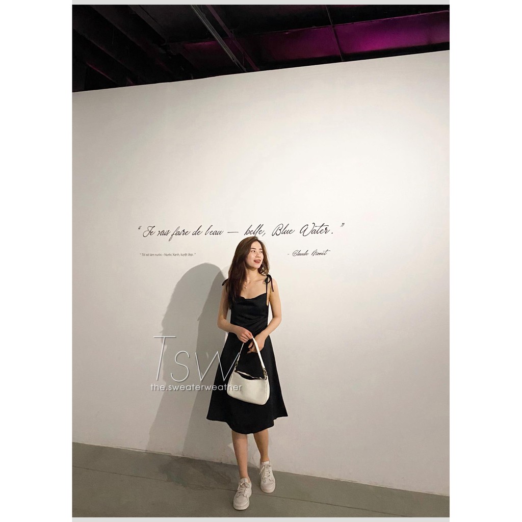 Váy 2 dây lụa cổ đổ chất dày (Ảnh thật) | BigBuy360 - bigbuy360.vn