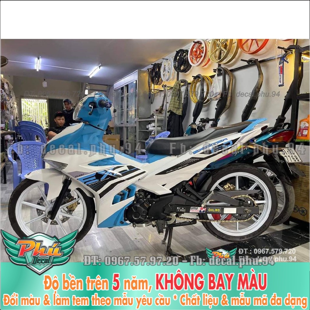 Tem rời Exciter 150 Y15zr Trắng xanh (K) -1