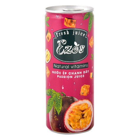 Nước ép chanh dây Ezos lốc 6 lon x 240ml