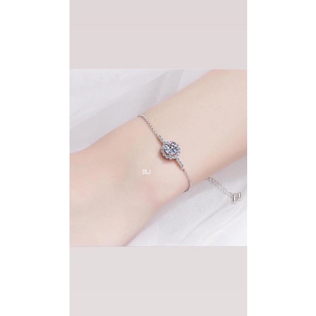MOON SILVER- LẮC TAY BẠC NỮ HÌNH BÔNG HOA ĐÁ SANG TRỌNG