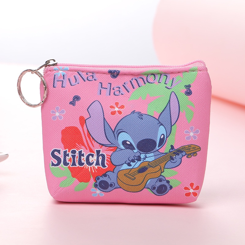 Ví Đựng Tiền Xu mini Bằng PU Họa Tiết Hoạt Hình Disney Stitch Dễ Thương Mẫu 2022