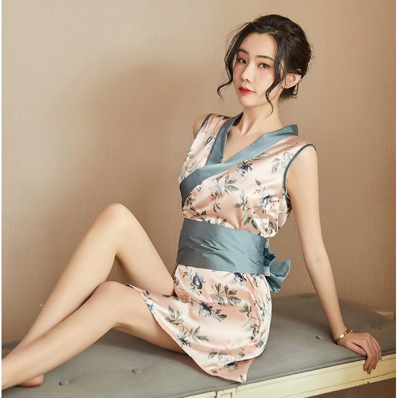 Cosplay Kimono Nhật Bản Siêu Sexy - Set Kimono Nhật Cực Kỳ Khêu Gợi Quyến Rũ Kimochi Vải Satin Lụa | BigBuy360 - bigbuy360.vn