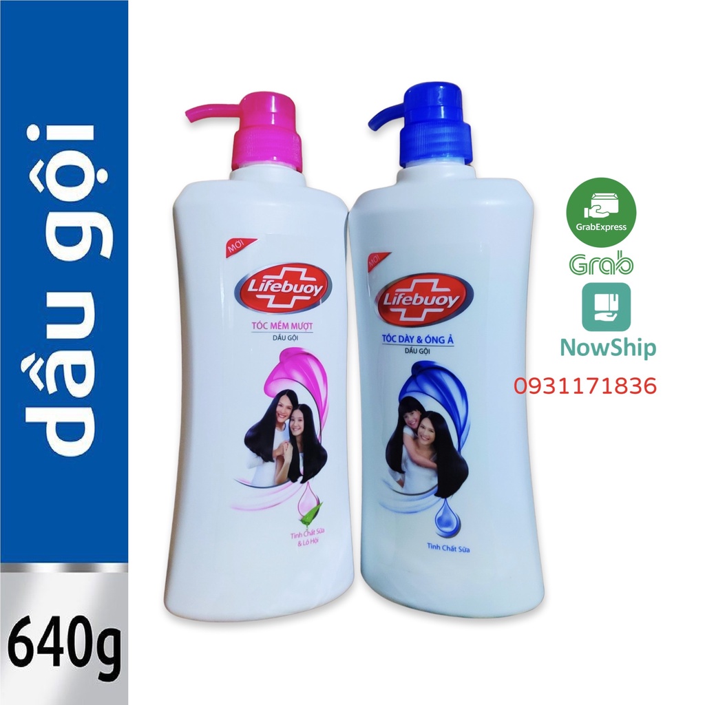[Hoả Tốc] Dầu gội Lifebuoy Tóc Dày Óng Ả Xanh và Tóc Mềm Mượt Hồng 640g 640 g