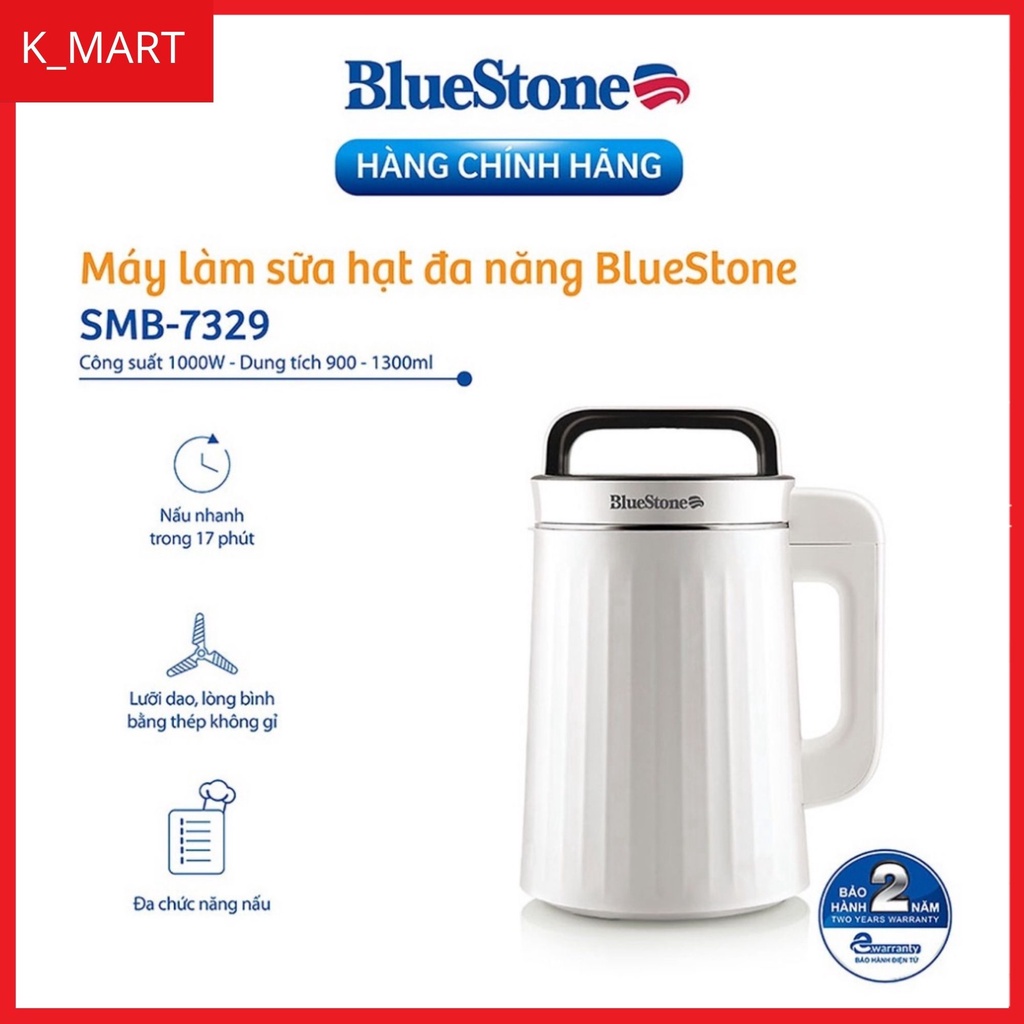 Máy làm sữa hạt đa năng Bluestone SMB-7329 .Máy làm sữa an toàn cho sưc khỏe [ K_MART Siêu thị tiện ích gia đình ]