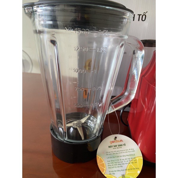 Cối xay sinh tố, Máy xay sinh tố Goldsun 1.5 lít, công suất 400W cối thủy tinh cao cấp bảo hành 12 tháng, 10101541