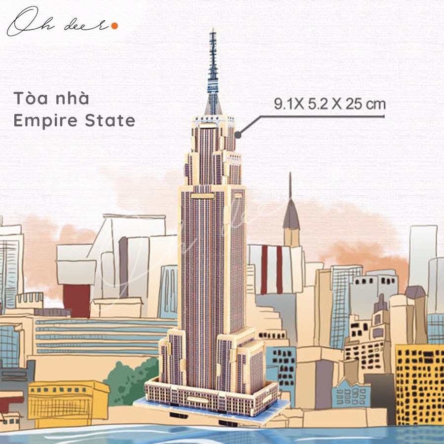 Ghép gỗ 3D kiến trúc nổi tiếng - Tòa nhà Empire State