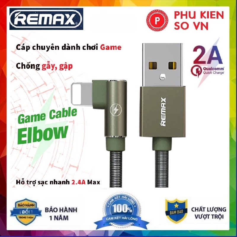 Dây Sạc Nhanh Chính Hãng Remax RC-119i/BOROFONE BX26 Quặp chữ L Sạc nhanh 2.4A Dây dù Chống Gãy tiện lợi- Bảo Hành 1 Năm