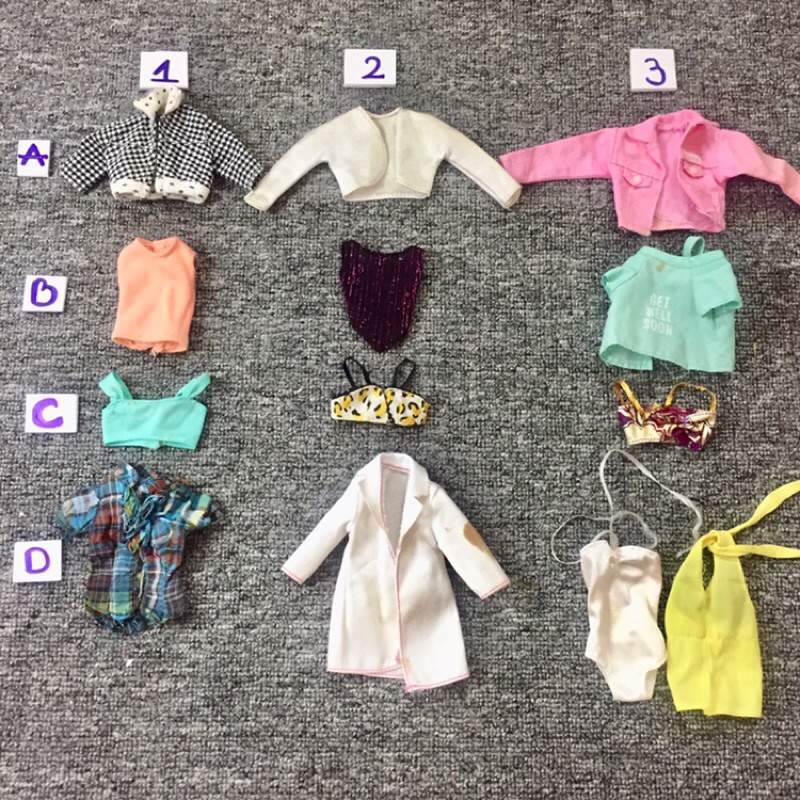 QAA1-ÁO KHOÁC , ÁO KIỂU CHO BÚP BÊ BARBIE