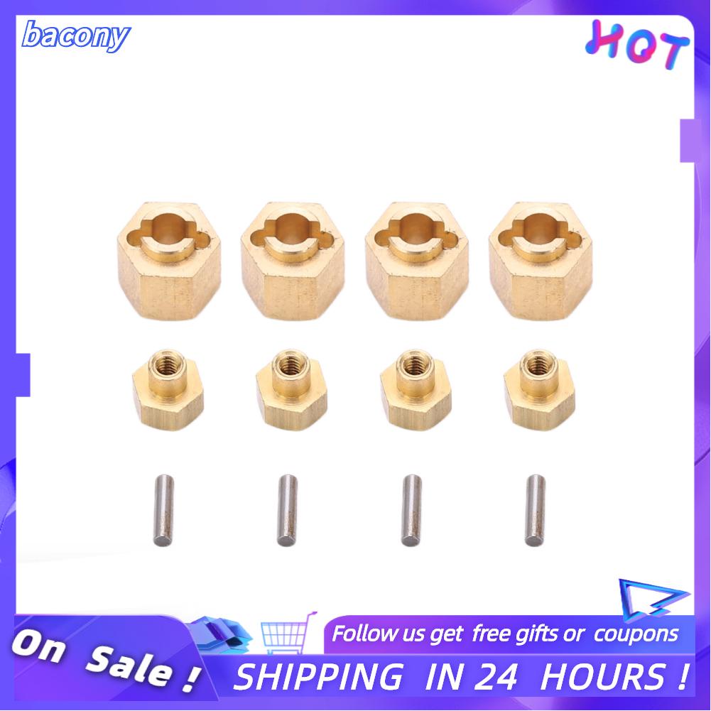 Bacony Brass 7MM Wheel Hex Extended Adapter For Axial SCX24 1/24 RC Car Upgrade Parts