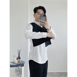 Sơ mi trắng phối đen đẹp