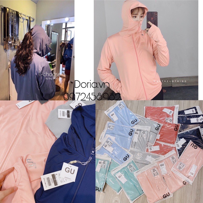 Áo Chống Nắng Nữ FREESHIP Áo Khoác Chống Nắng Thông Hơi Áo Chống Nắng GU Hàng Đẹp Kèm Túi Zip Đủ Size