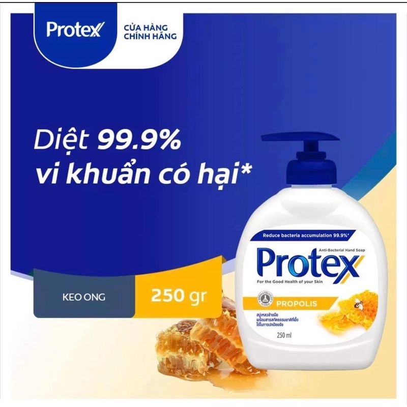 Nước rửa tay diệt khuẩn Protex Propolis keo ong 250ml/chai