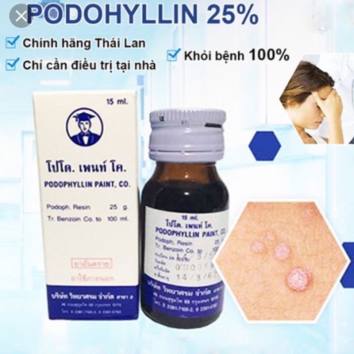 [Mã 153FMCGSALE1 giảm 10% đơn 250K] PODOPHYLIN 25%Thái Lan thổi bay sùi mào gà mụn cơm mụn cóc