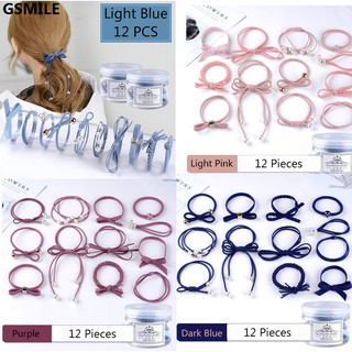 Set 12 dây cột tóc co giãn thiết kế dễ thương