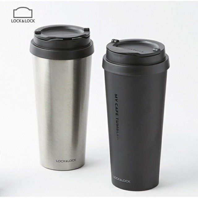 Bình nước giữ nhiệt Lock &amp; Lock CLIP TUMBLER 540ml - ly cà phê Inox giữ nhiệt LHC4151 có ống hút