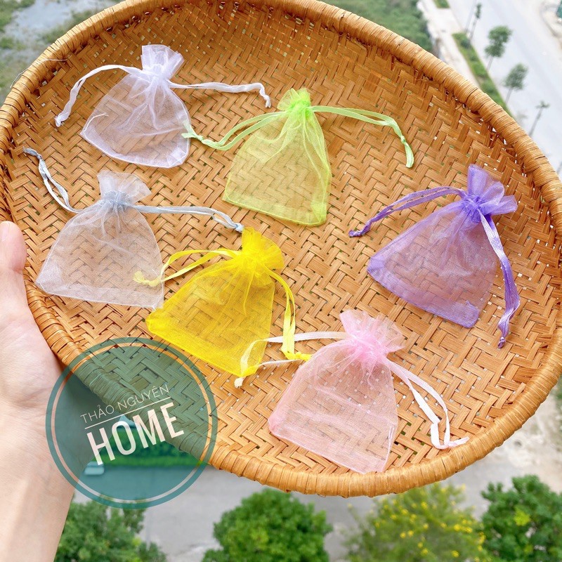 Túi vải voan dây rút đựng quà, mỹ phẩm, đồ handmade nhiều màu nhi | BigBuy360 - bigbuy360.vn