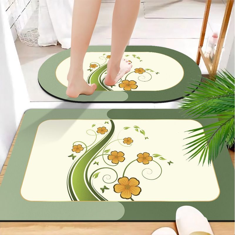 Bộ 2 Thảm Lót Sàn Nhà Tắm Chống Trượt Thấm Hút Nước In Họa Tiết Trái Đất Độc Đáo