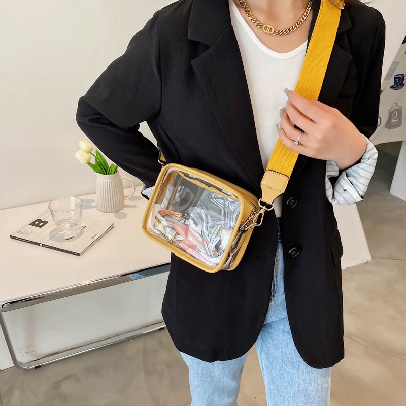 Túi xách IELGY dây đeo vai bản rộng đựng điện thoại bằng PVC kiểu Hàn Quốc cho nữ