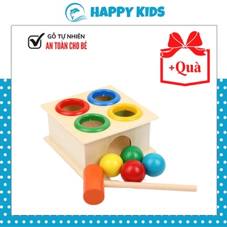 Đồ Chơi Gỗ đập bóng hộp vuông, nhiều màu sắc an toàn cho trẻ phù hợp bé từ 3 tuổi trở lên HAPPY KIDS247