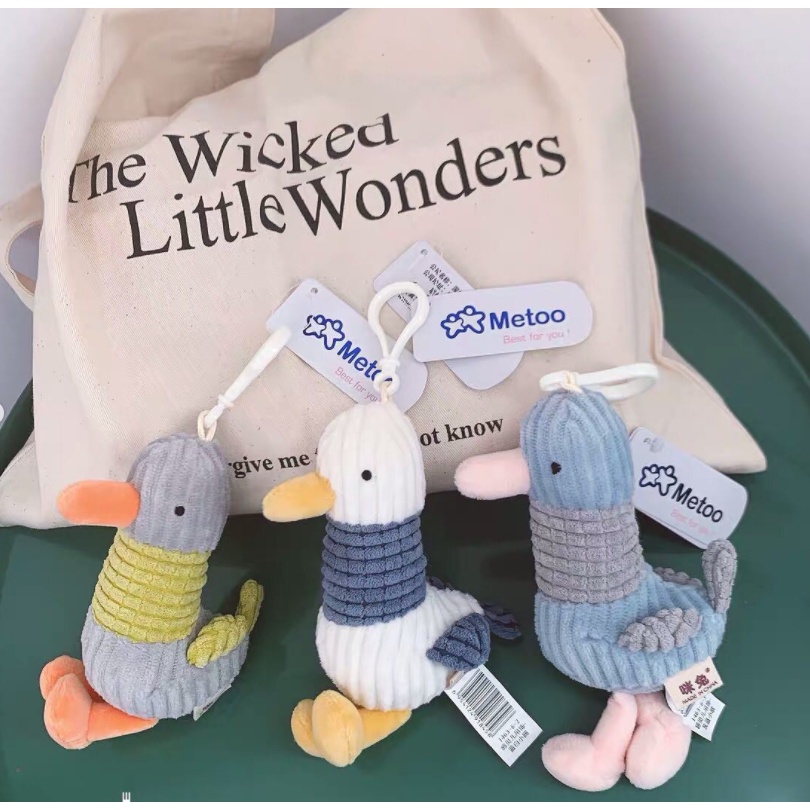 Móc khóa hình chú vịt chất len đan xinh xắn cho balo, cặp sách