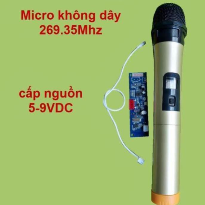 Micro không dây đơn VHF loa kéo mạch loa kéo màu vàng, micro cho loa kéo (5 bộ)