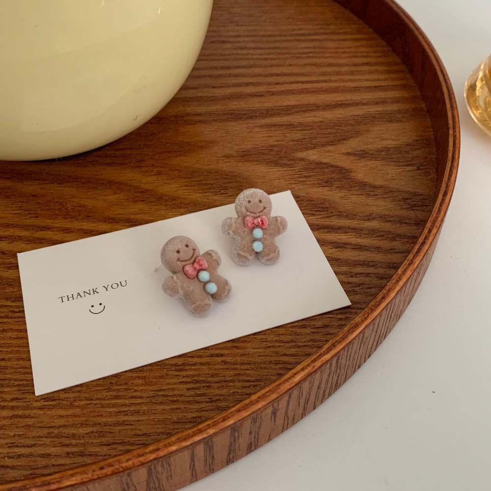 Bông Tai Hình Giáng Sinh Ba Chiều Đơn Giản Dễ Thương Cho Nữ