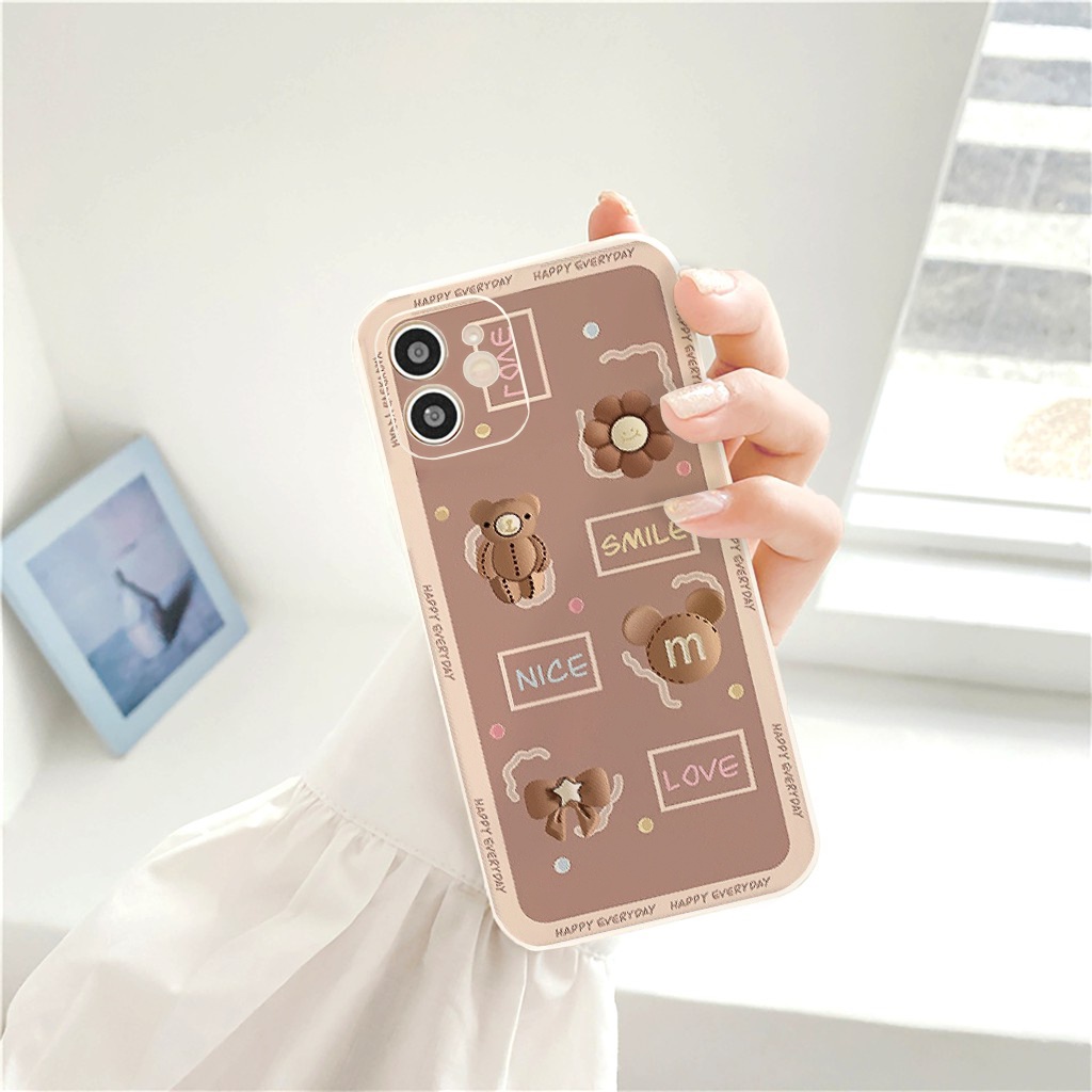 Ốp lưng iphone cạnh vuông bánh gấu ip 6/6plus/7/7plus/x/xr/xsmax/11/12/13-plus/xsmax/pro/promax-awifi-e177