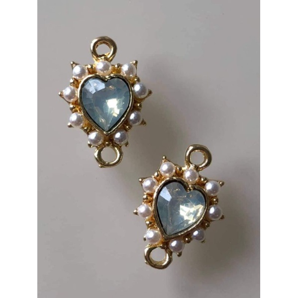 (1 cái)Center kim loại hình trái tim 16*17mm, nguyên liệu làm trâm cài tóc cổ trang, mặt dây chuyền, nguyên liệu diy