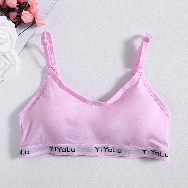 Áo Ngực Thể Thao Bằng Cotton Mềm Thoáng Khí Cho Bé Gái