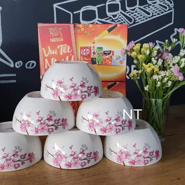 Bộ chén sứ cao cấp hoa đào
