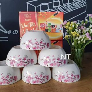 Bộ chén sứ cao cấp hoa đào