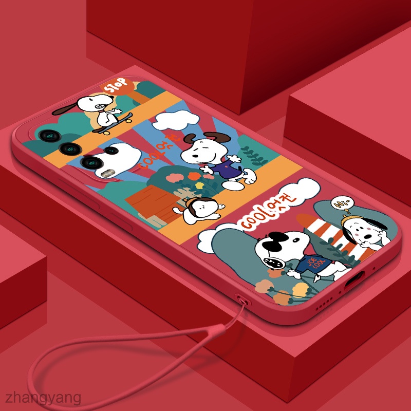Ốp Điện Thoại Silicon In Hình Snoopy Có Dây Đeo Cho Redmi 9t 9c 9a 8a 6a 6 5a